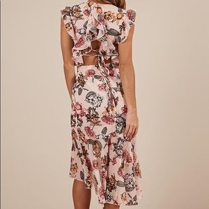 Tighten The Strings Dress In Blush Floral